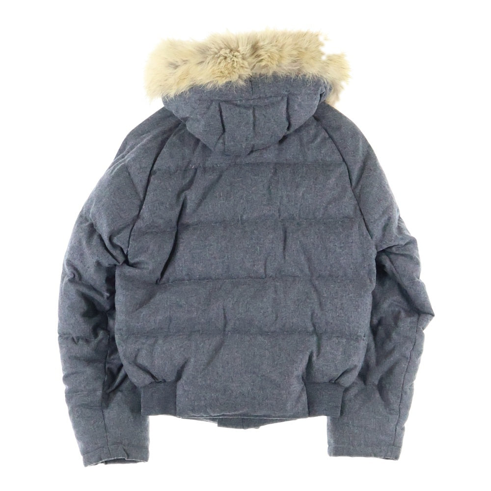 MONCLER(モンクレール) BULGARE ブルガリ ファーフーデッド ウール 中綿ジャケット グレー 69887