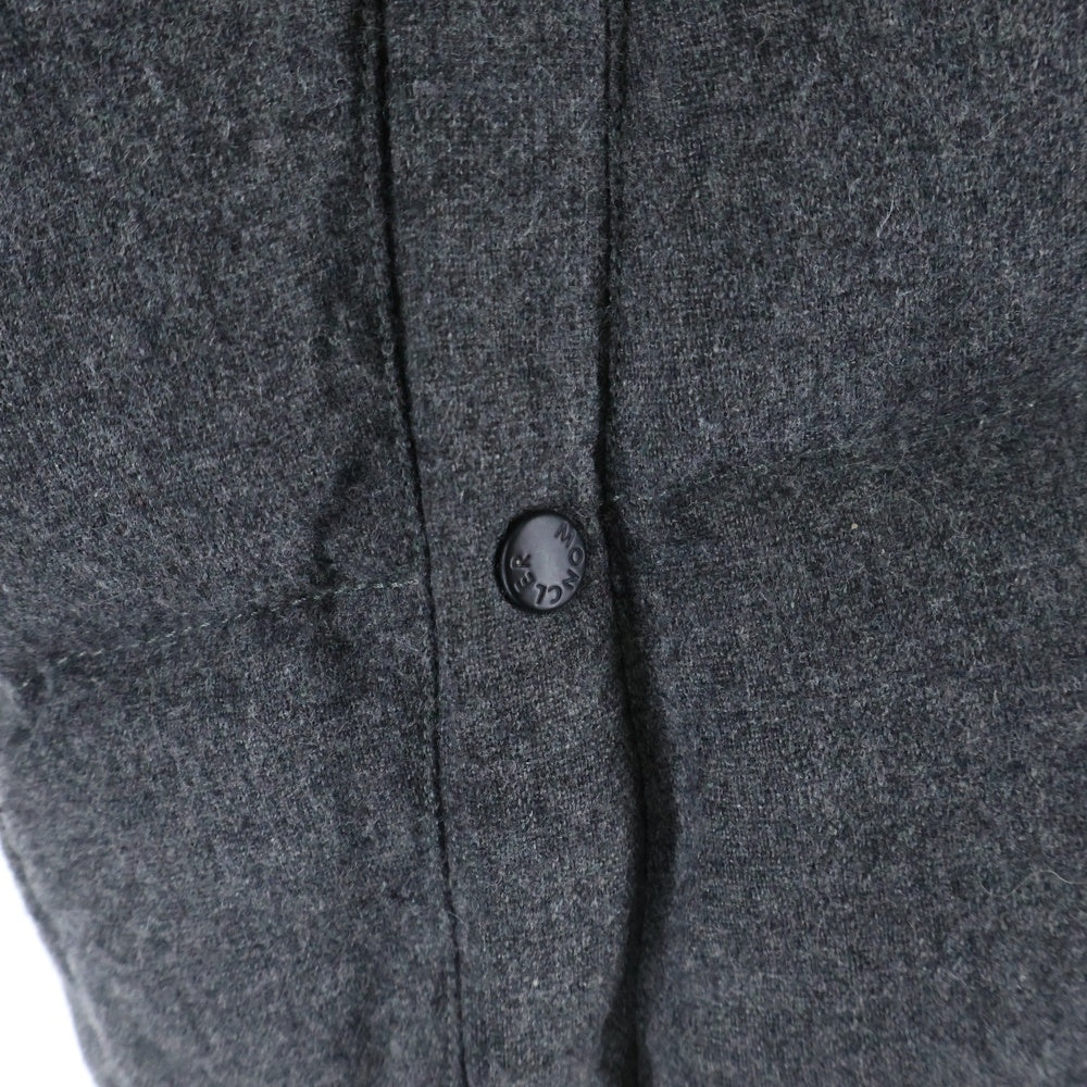 MONCLER(モンクレール) BULGARE ブルガリ ファーフーデッド ウール 中綿ジャケット グレー 69887