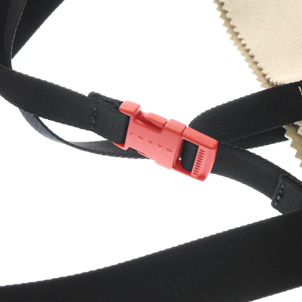 MARNI(マルニ) ロゴデザイン コットンリネン キャンバス 2Way ショルダー トートバッグ ベージュ SHMQ0084A0