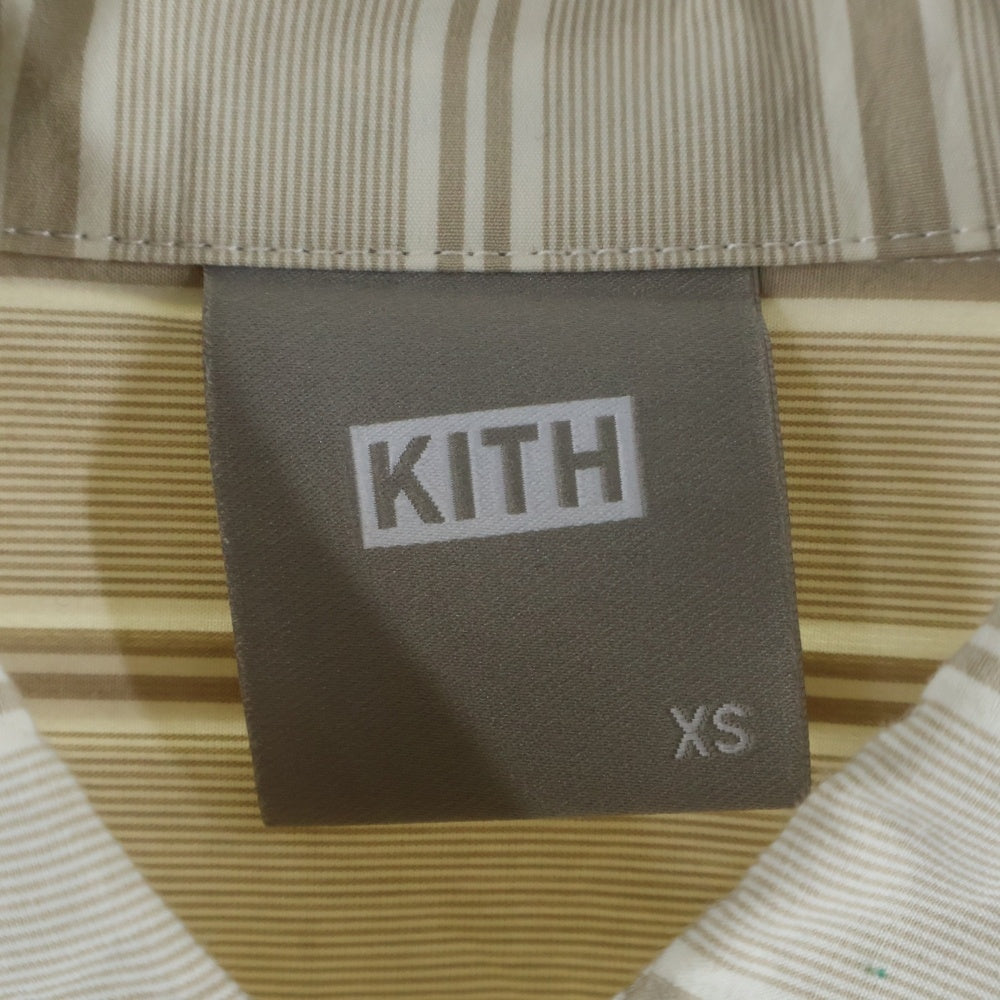 KITH(キス) ストライプ ロングスリーブ コットンシャツ ベージュ 23-050-061-0001-2-0