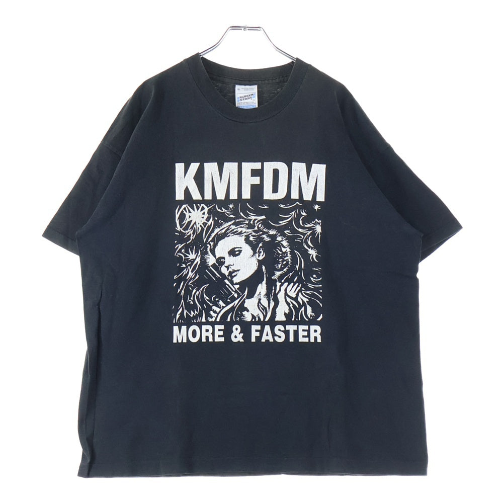 VINTAGE(ヴィンテージ) 90S KMFDM RIP THE SYSTEM T-SHIRT リップ ザ システム プリント クルーネック 半袖Tシャツ カットソー ブラック