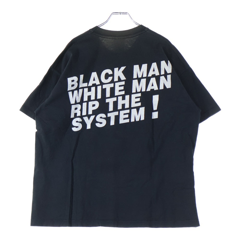 VINTAGE(ヴィンテージ) 90S KMFDM RIP THE SYSTEM T-SHIRT リップ ザ システム プリント クルーネック 半袖Tシャツ カットソー ブラック