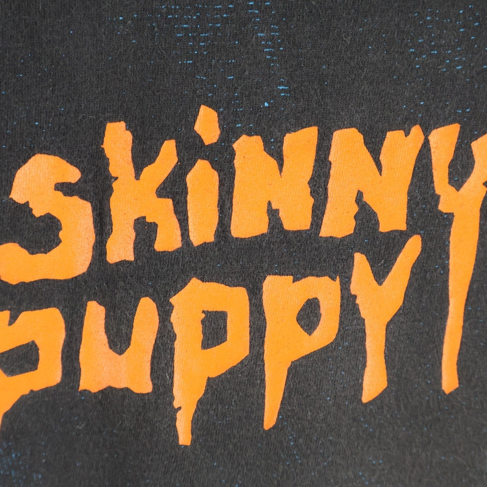VINTAGE(ヴィンテージ) 90S SKINNY PUPPY T-SHIRT スキニー パピー ホラープリント ユーロボディ クルーネック 半袖Tシャツ カットソー ブラック