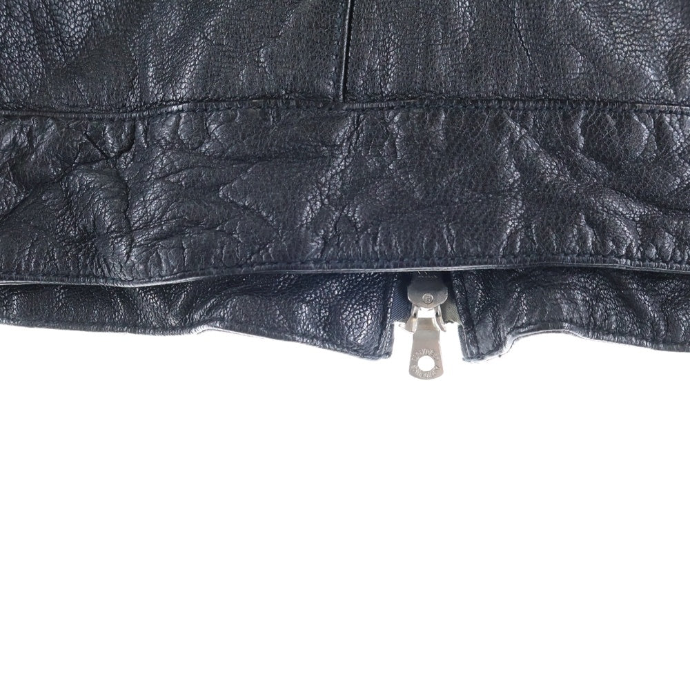 UNITED ARROWS(ユナイテッドアローズ) ゴートレザー ジップアップ フーデッドジャケット ブラック 1125-199-4070