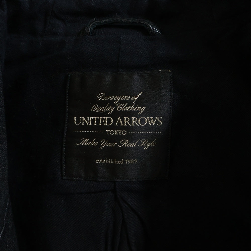UNITED ARROWS(ユナイテッドアローズ) ゴートレザー ジップアップ フーデッドジャケット ブラック 1125-199-4070