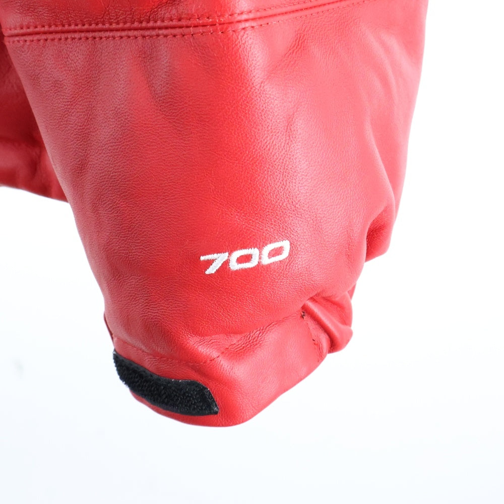 SUPREME(シュプリーム) 17AW ×THE NORTH FACE Leather Nuptse Jacket ザノースフェイス レザー ヌプシダウンジャケット レッド ND91702I