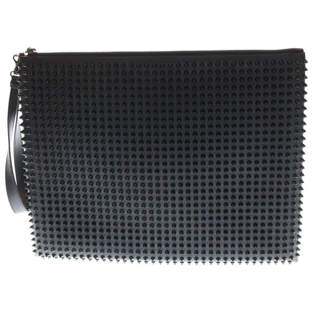 CHRISTIAN LOUBOUTIN(クリスチャンルブタン) スパイク スタッズ レザークラッチバッグ セカンドバッグ ブラック