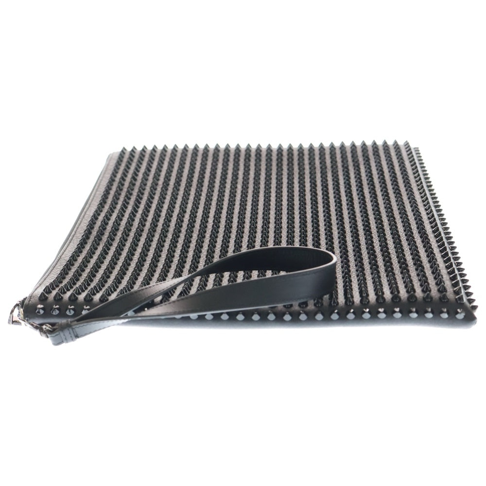 CHRISTIAN LOUBOUTIN(クリスチャンルブタン) スパイク スタッズ レザークラッチバッグ セカンドバッグ ブラック