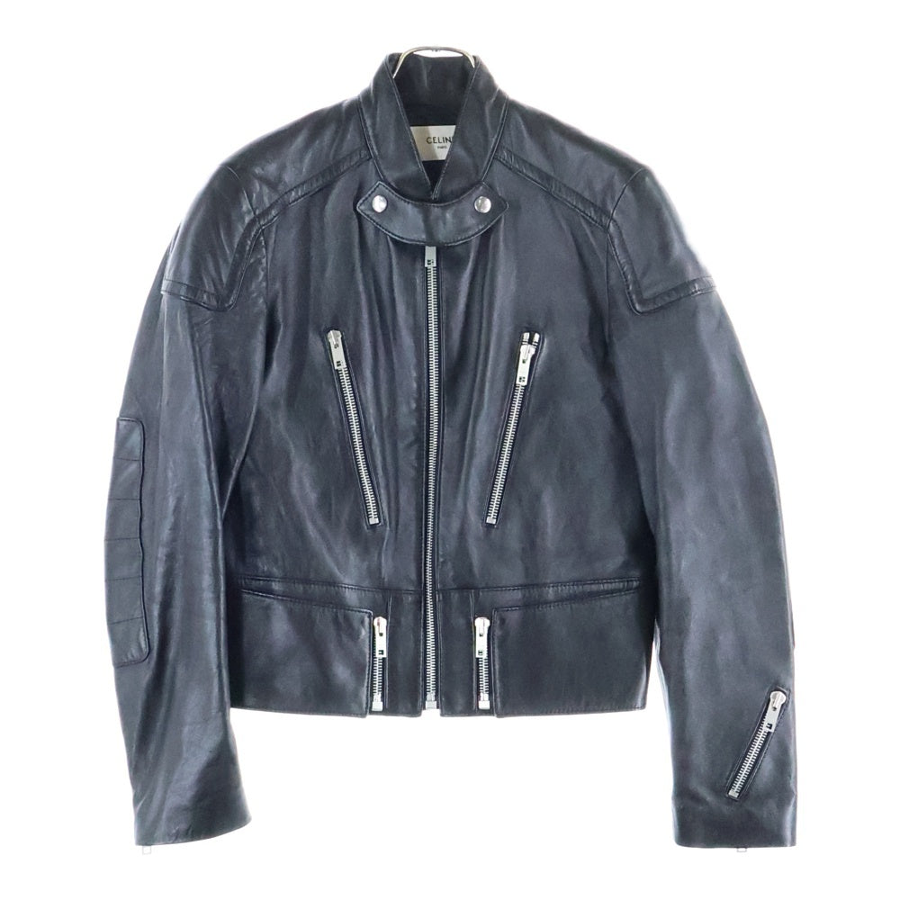 CELINE(セリーヌ) 19AW PADDED LEATHER RACER JACKET パテッド レザージャケット シングルライダース ブラック 2E188280D