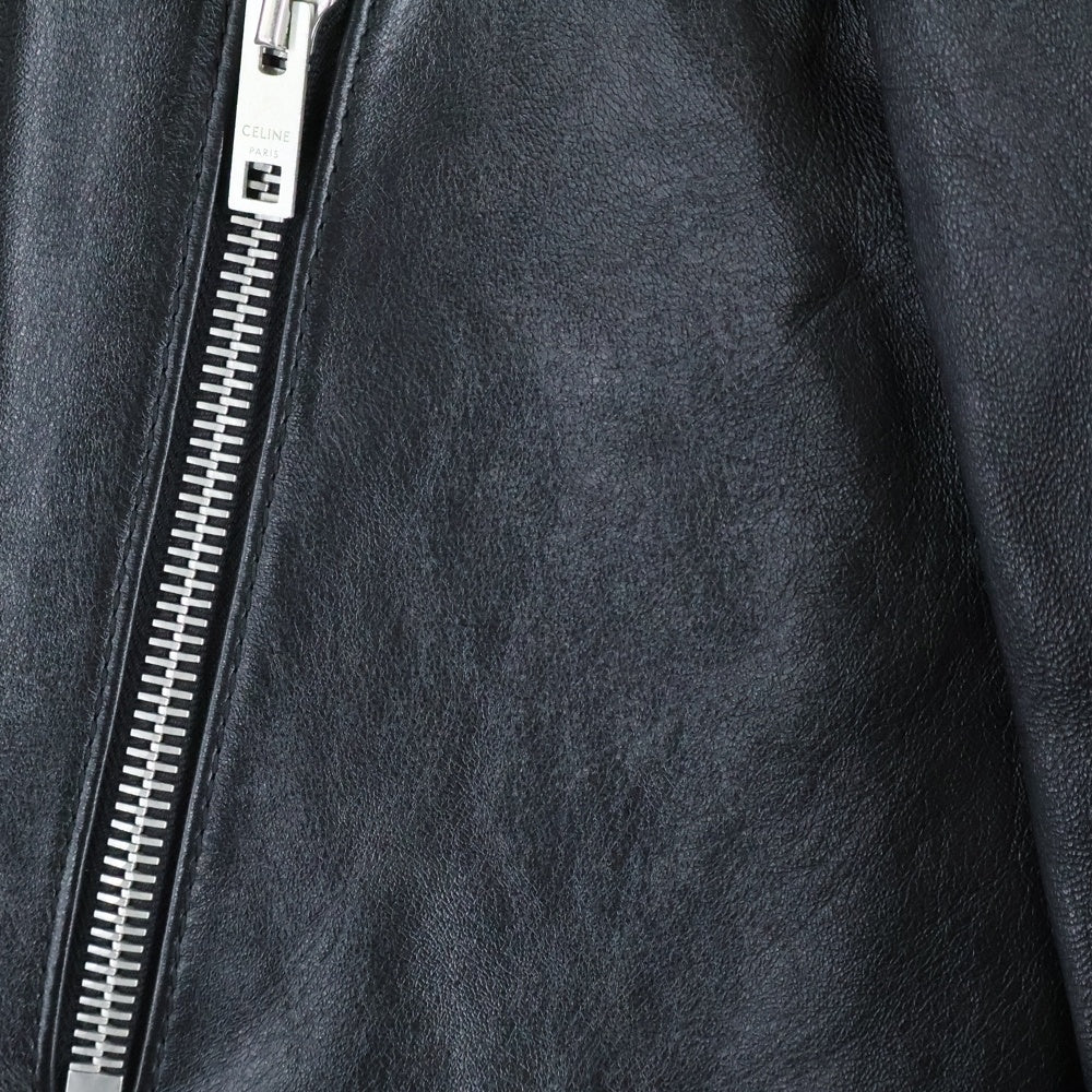CELINE(セリーヌ) 19AW PADDED LEATHER RACER JACKET パテッド レザージャケット シングルライダース ブラック 2E188280D