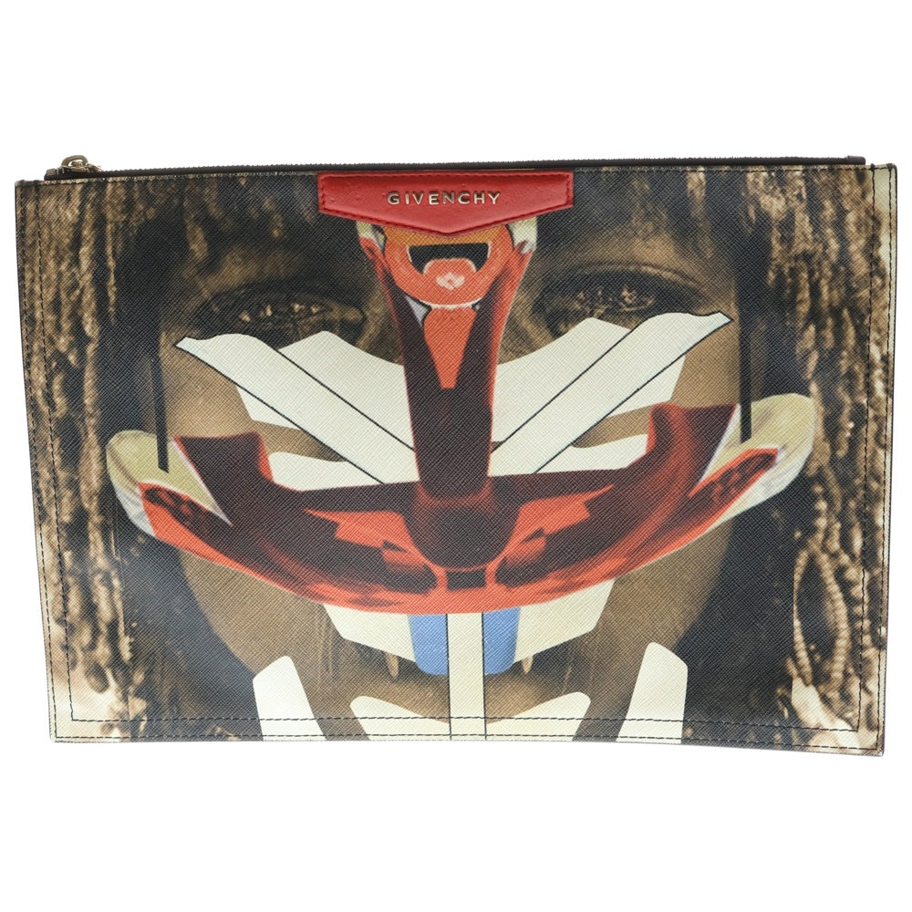 GIVENCHY(ジバンシィ) Antigona Robot Himba Print Clutch ロポットフェイスプリント レザークラッチ セカンドバッグ マルチカラー