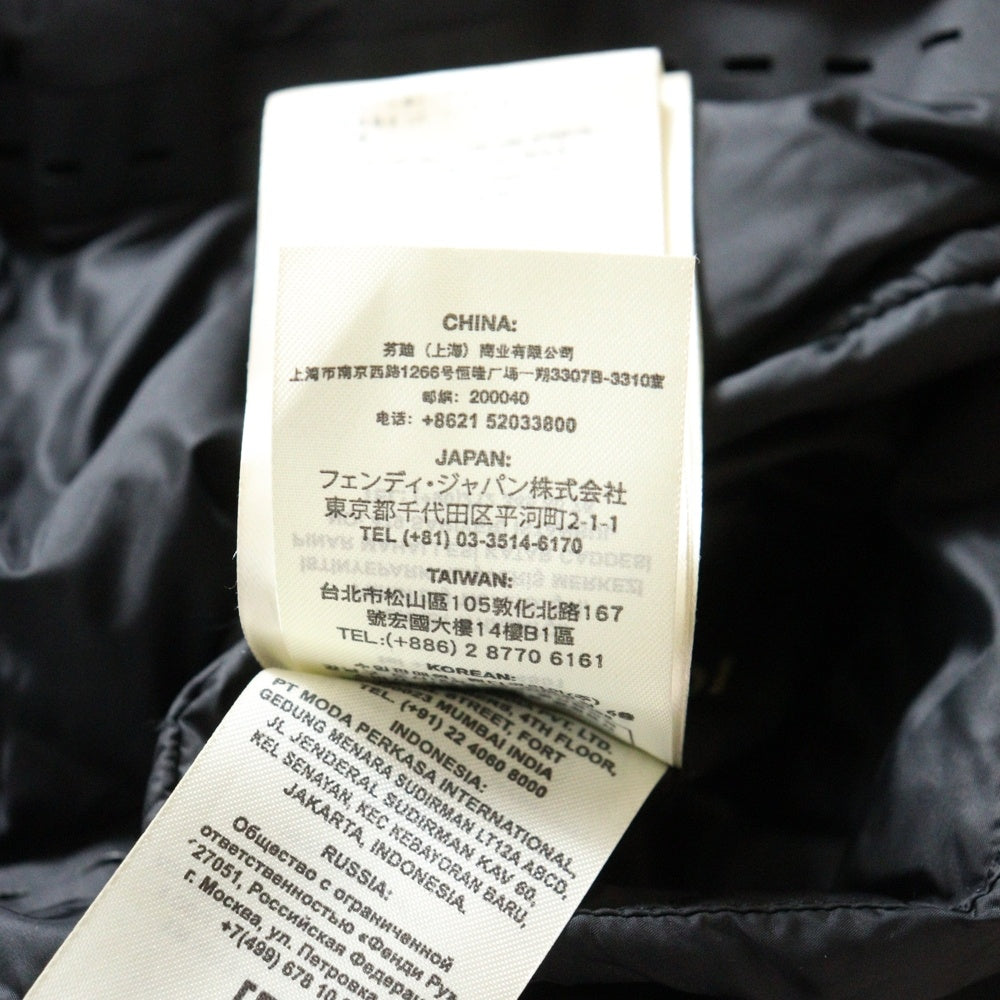 FENDI(フェンディ) ズッカ柄 リバーシブル ナイロン ジップアップダウンジャケット ブラック/ブラウン PR12-18-1415