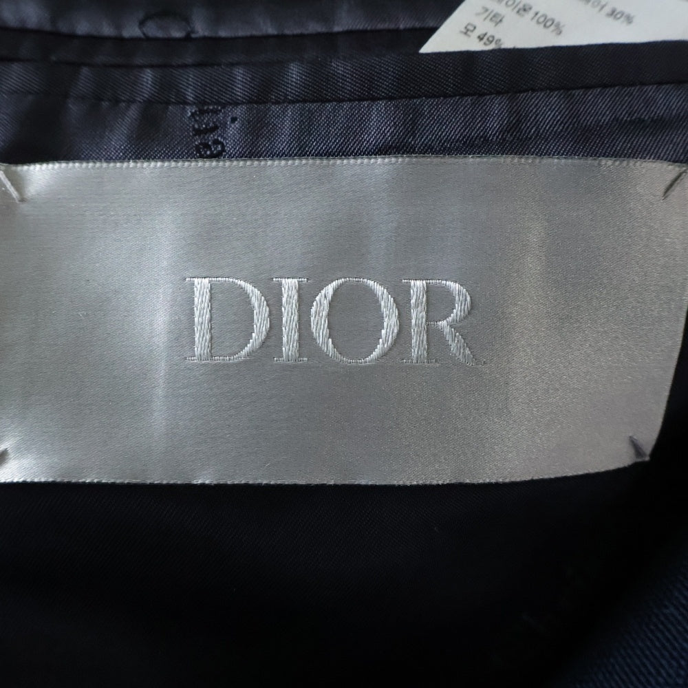 DIOR(ディオール) モヘア混 ウール 4B ロングコート ジャケット ネイビー 923C301A4441