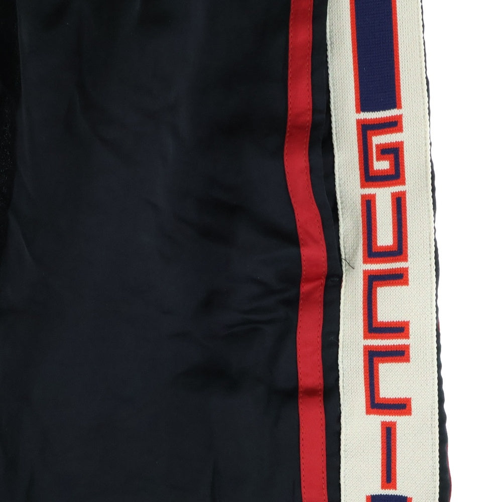 GUCCI(グッチ) サイドライン ナイロン ドローストリング ハーフパンツ ショーツ ブラック/レッド 522951