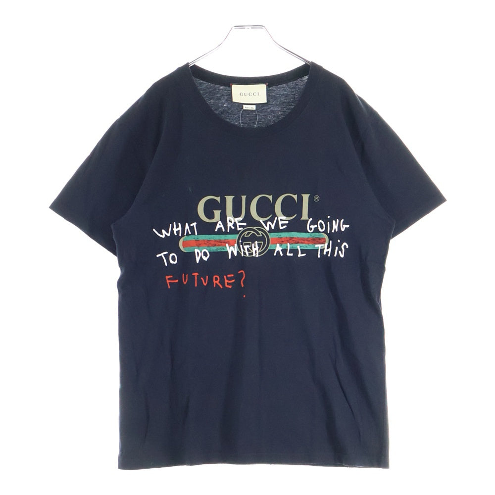 GUCCI(グッチ) Coco Capitan ココキャピタン ロゴプリントTシャツ 半袖カットソー ブラック 493117