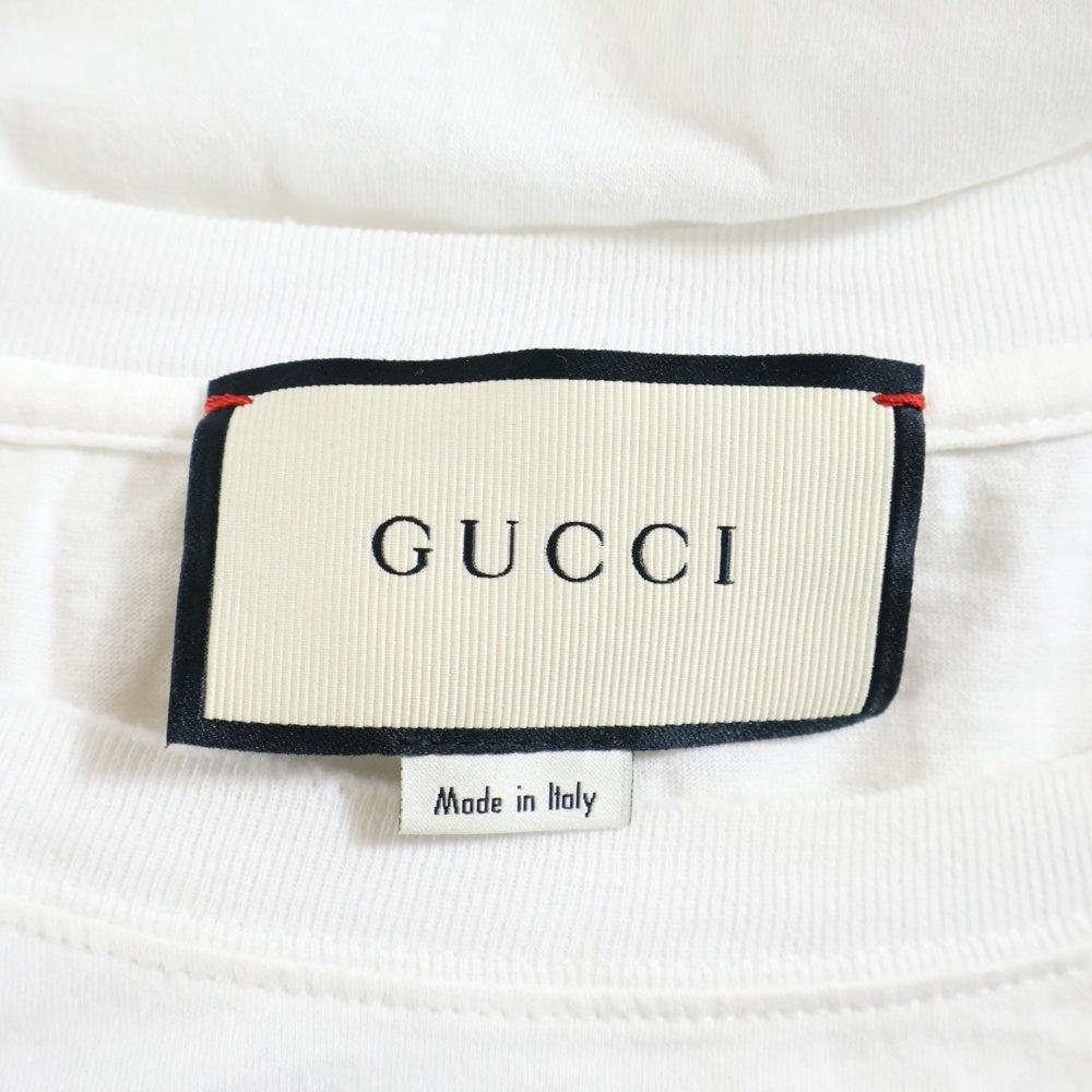 GUCCI(グッチ) ロゴ ウォッシュド オーバーサイズド 半袖Tシャツ カットソー ホワイト 440103