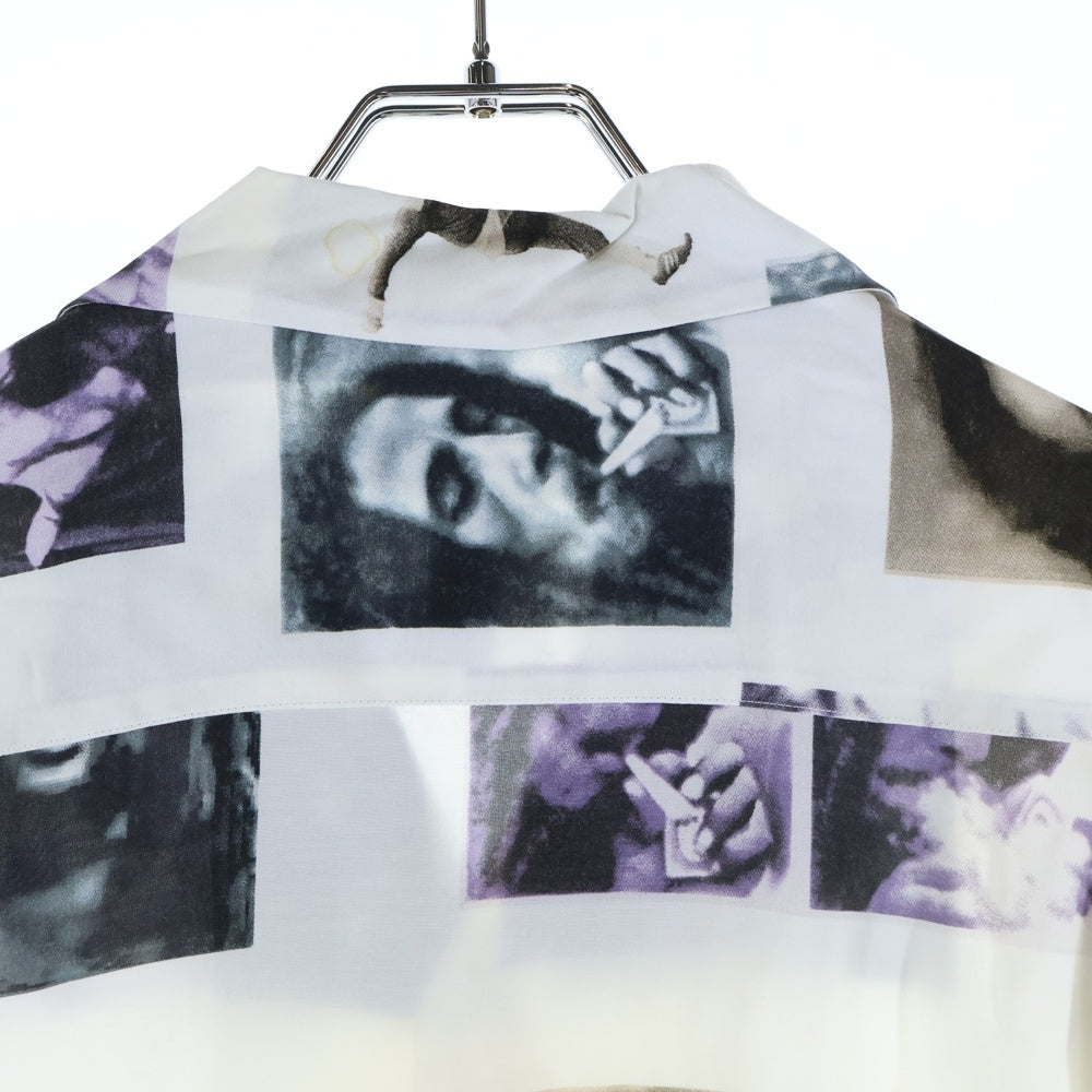 WACKO MARIA(ワコマリア) 19SS BOB MARLEY HAWAIIAN L/S SHIRT ボブマーリー フォトプリント 長袖ハワイアン アロハシャツ ホワイト