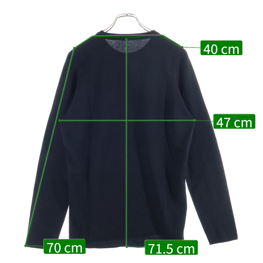 lucien pellat-finet(ルシアンペラフィネ) ラインストーン スカルスタッズ カシミヤ ニットセーター ブラック HAM10860