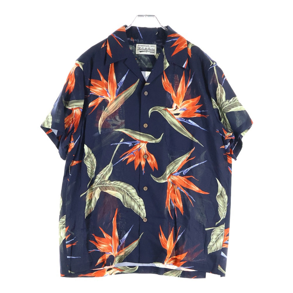 WACKO MARIA(ワコマリア) 18SS BIRD OF PARADISE S/S HAWAIIAN SHIRT バード オブパラダイス 極楽鳥 半袖ハワイアン アロハシャツ ネイビー