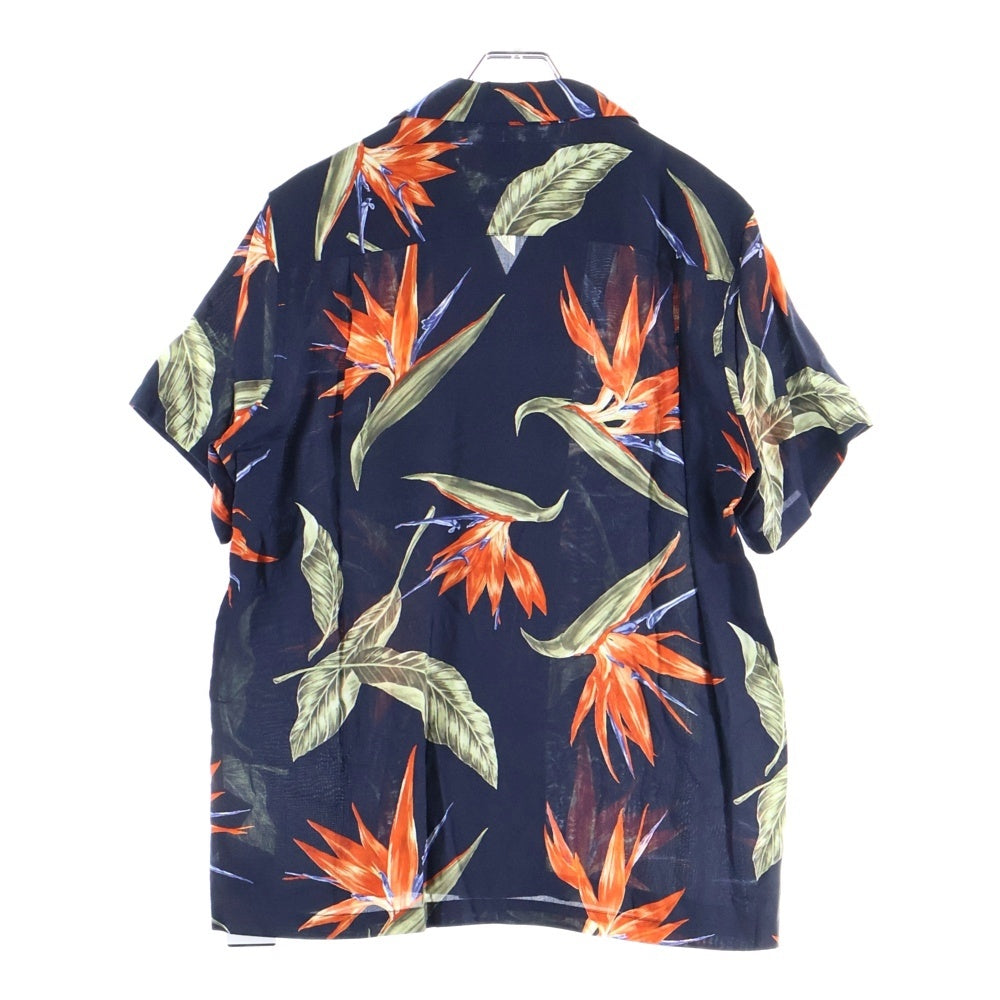 WACKO MARIA(ワコマリア) 18SS BIRD OF PARADISE S/S HAWAIIAN SHIRT バード オブパラダイス 極楽鳥 半袖ハワイアン アロハシャツ ネイビー