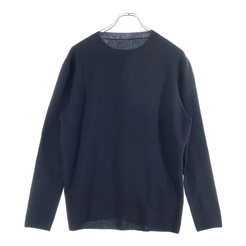 lucien pellat-finet(ルシアンペラフィネ) ラインストーン ワンポイント スカルスタッズ カシミア混 ウールニットセーター ブラック