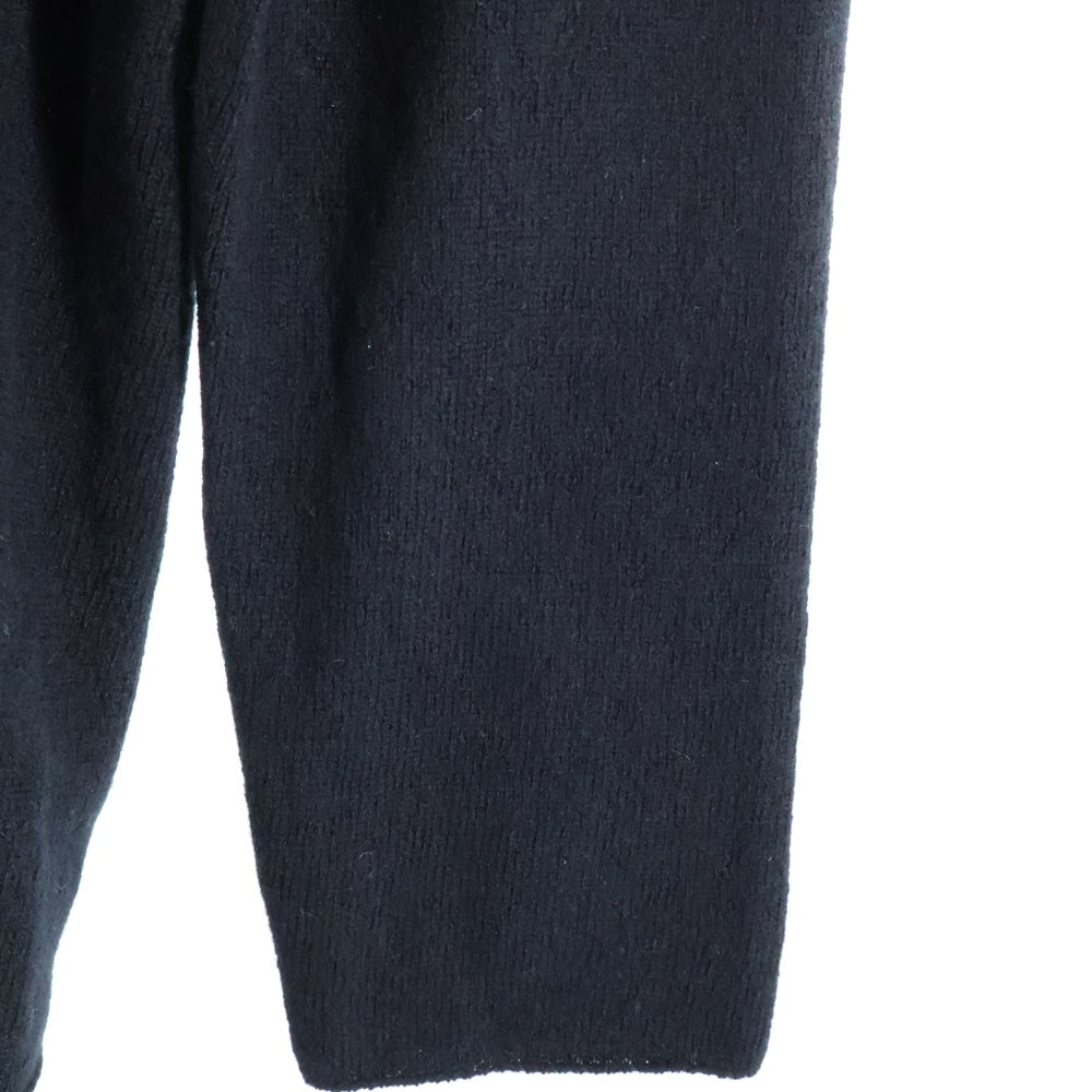 lucien pellat-finet(ルシアンペラフィネ) ラインストーン ワンポイント スカルスタッズ カシミア混 ウールニットセーター ブラック