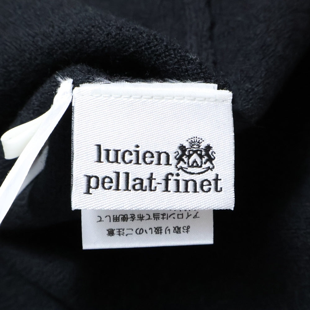lucien pellat-finet(ルシアンペラフィネ) ラインストーン ワンポイント スカルスタッズ カシミア混 ウールニットセーター ブラック