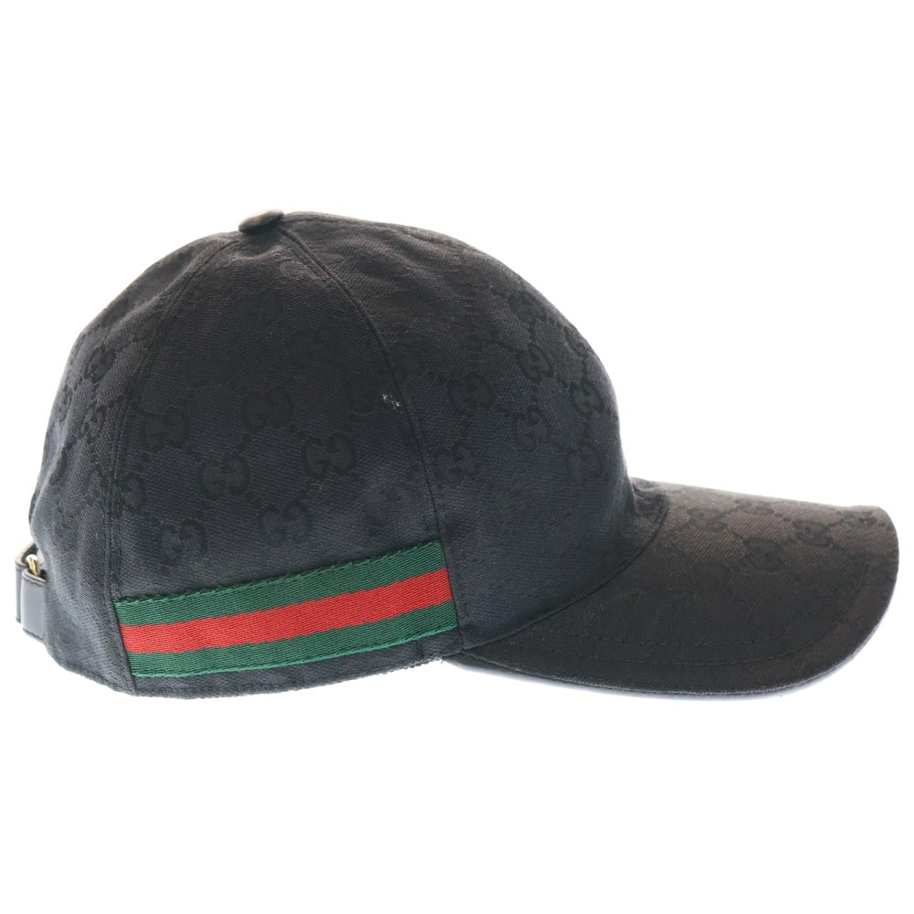 GUCCI(グッチ) シェリーライン GGキャンバス ベースボールキャップ 帽子 ブラック 200035