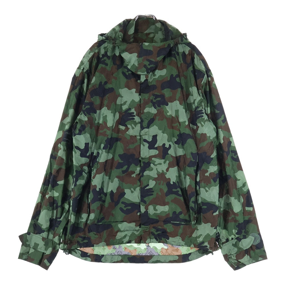LOUIS VUITTON(ルイヴィトン) 20AW Camo Windbreaker カモウィンドブレイカー フーデッドジャケット パーカー 迷彩総柄 カーキ RM202M XCO HJB08W