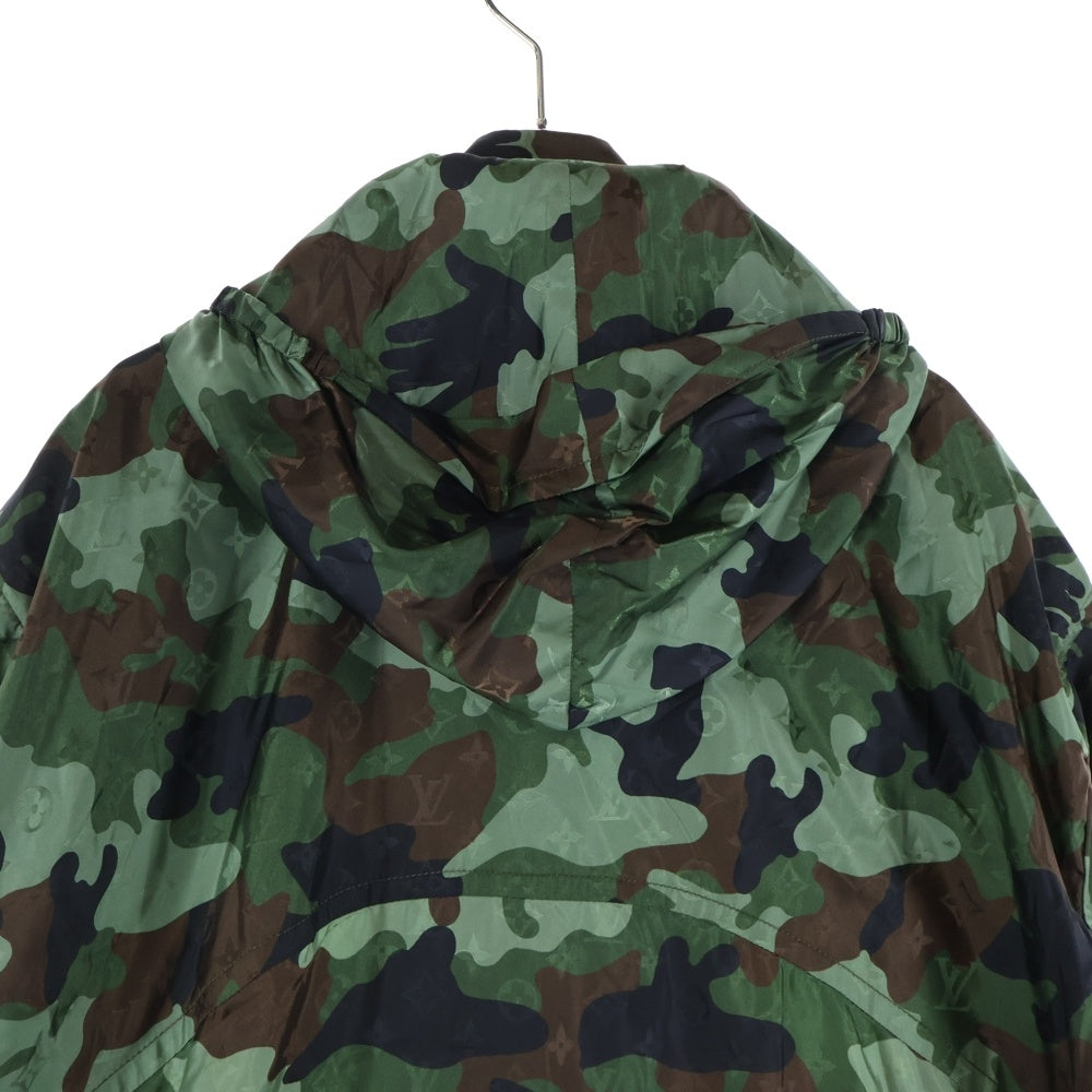 LOUIS VUITTON(ルイヴィトン) 20AW Camo Windbreaker カモウィンドブレイカー フーデッドジャケット パーカー 迷彩総柄 カーキ RM202M XCO HJB08W