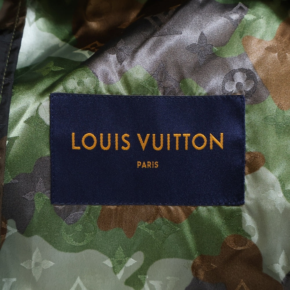 LOUIS VUITTON(ルイヴィトン) 20AW Camo Windbreaker カモウィンドブレイカー フーデッドジャケット パーカー 迷彩総柄 カーキ RM202M XCO HJB08W