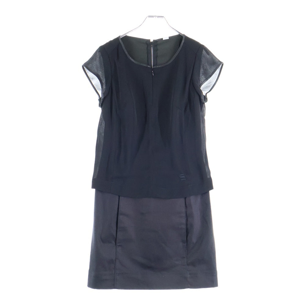 G-STAR RAW(ジースターロウ) レース切り替え ジップアップ ノースリーブワンピース レディース ブラック