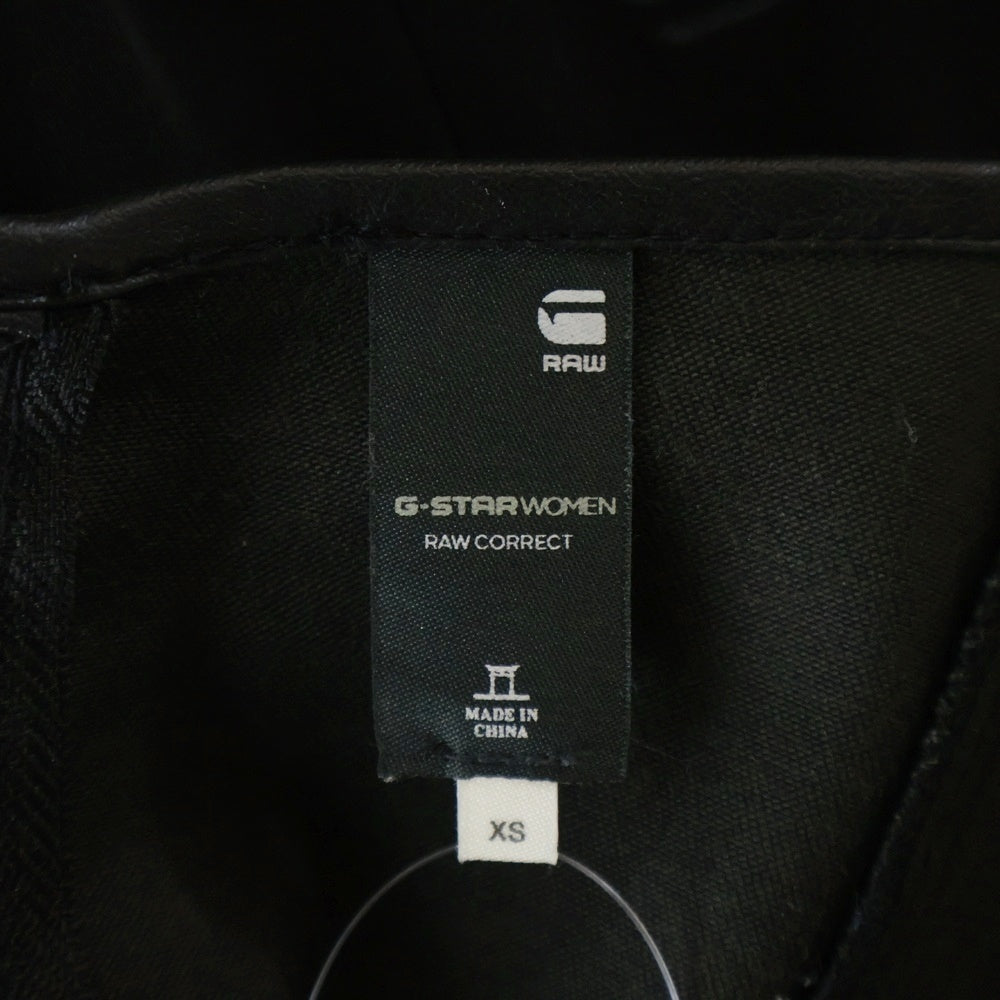 G-STAR RAW(ジースターロウ) レース切り替え ジップアップ ノースリーブワンピース レディース ブラック