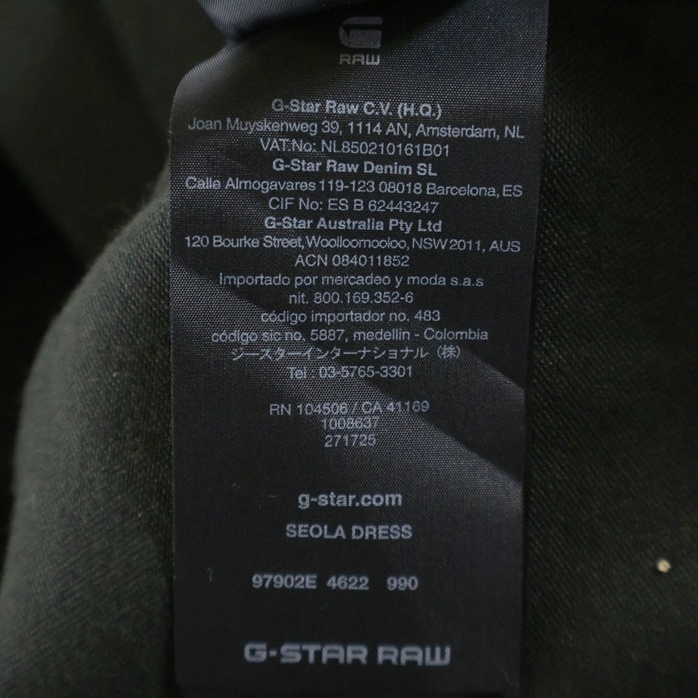 G-STAR RAW(ジースターロウ) レース切り替え ジップアップ ノースリーブワンピース レディース ブラック