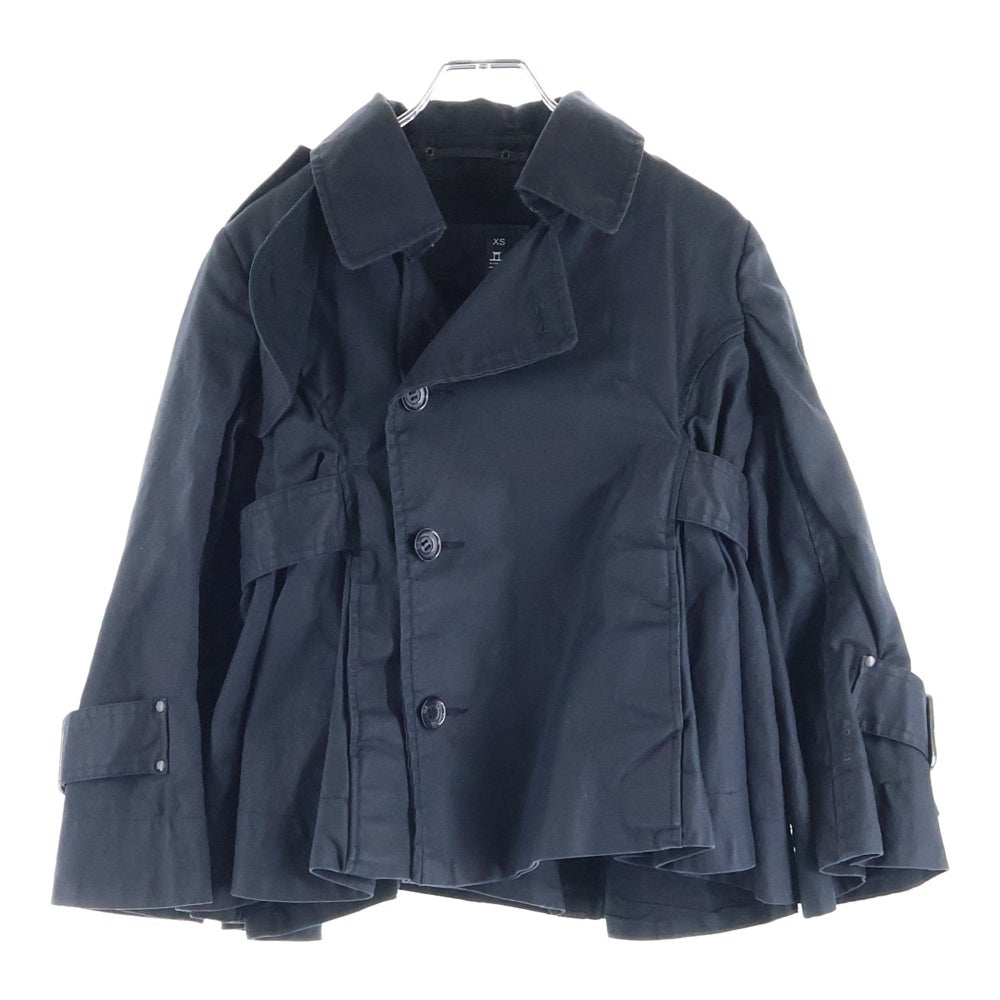 G-STAR RAW(ジースターロウ) 4B ベルト付き ショート丈 トレンチコート ブラック