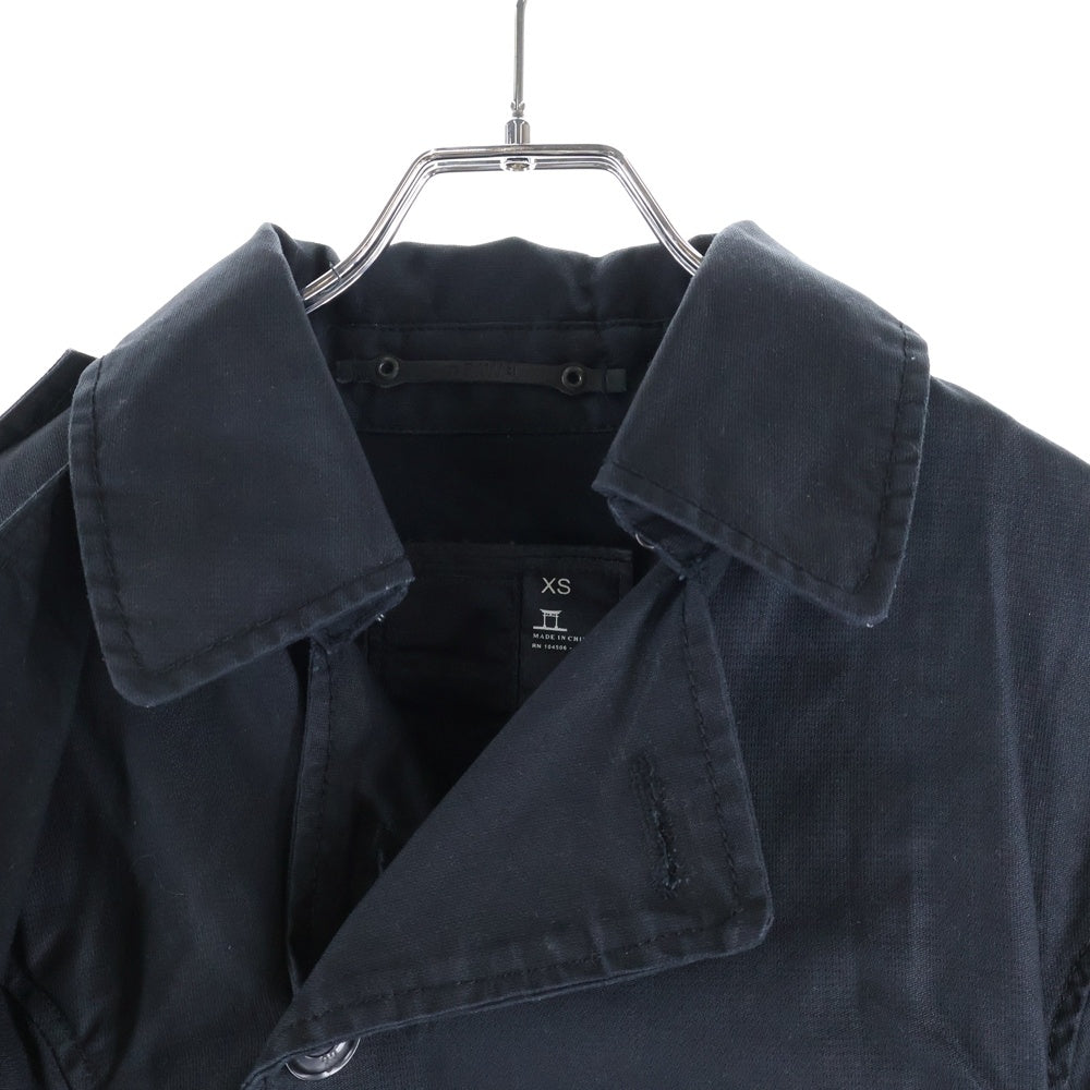 G-STAR RAW(ジースターロウ) 4B ベルト付き ショート丈 トレンチコート ブラック