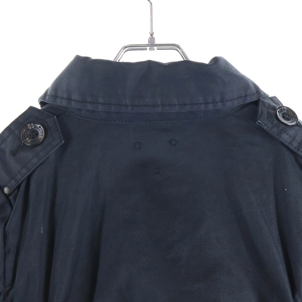 G-STAR RAW(ジースターロウ) 4B ベルト付き ショート丈 トレンチコート ブラック