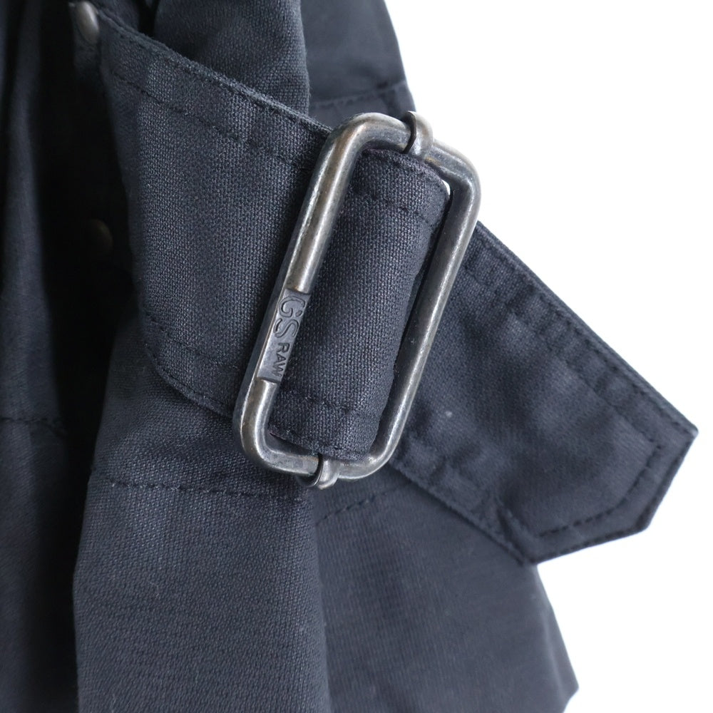 G-STAR RAW(ジースターロウ) 4B ベルト付き ショート丈 トレンチコート ブラック