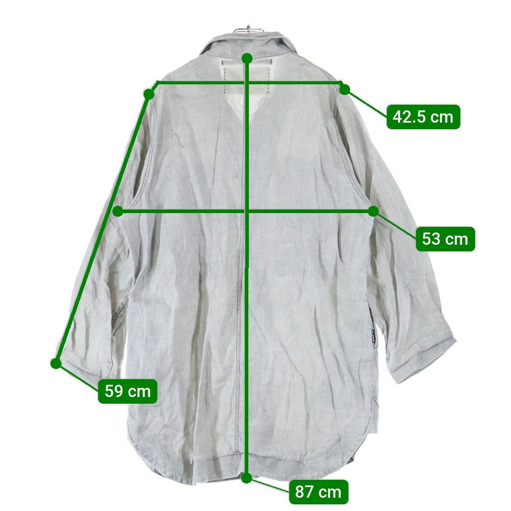 G-STAR RAW(ジースターロウ) 胸ロゴデザイン マルチポケット オープンカラー コットン 長袖シャツ グレー