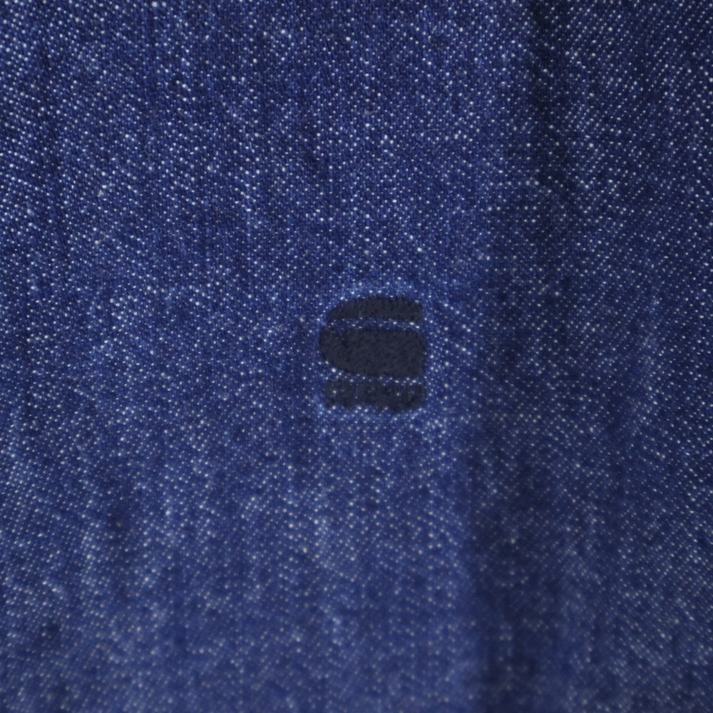 G-STAR RAW(ジースターロウ) 胸パッチデザイン 7B レギュラーカラー デニム 長袖シャツ インディゴ