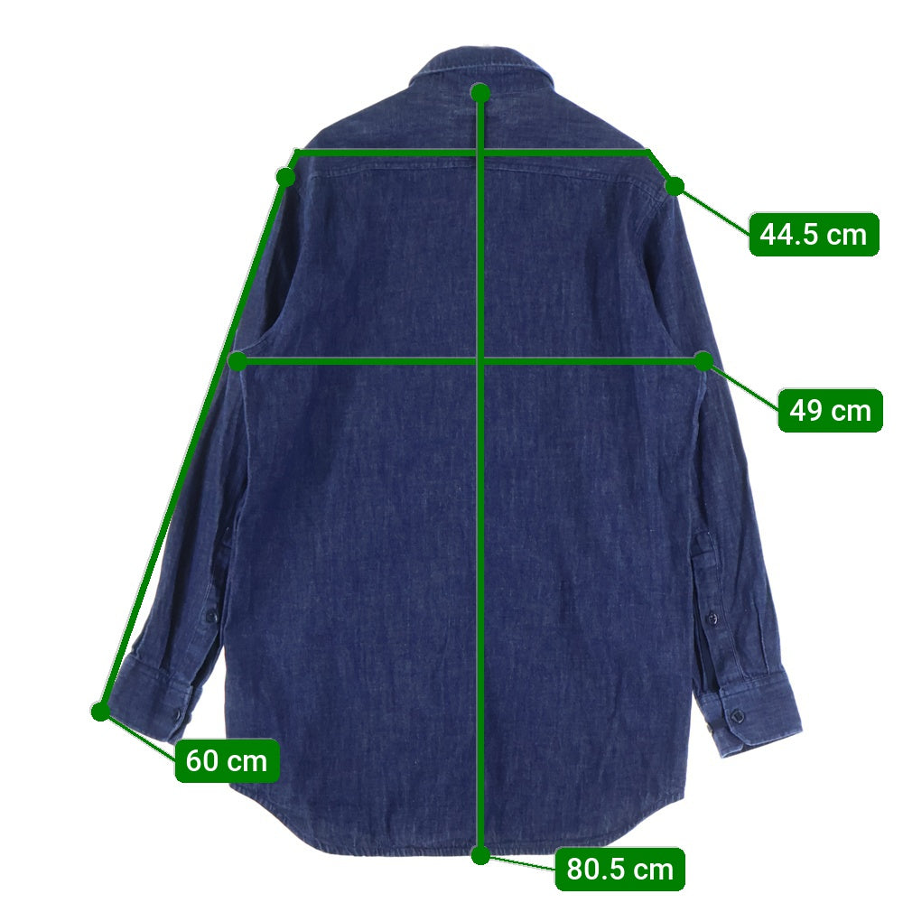 G-STAR RAW(ジースターロウ) 胸パッチデザイン 7B レギュラーカラー デニム 長袖シャツ インディゴ