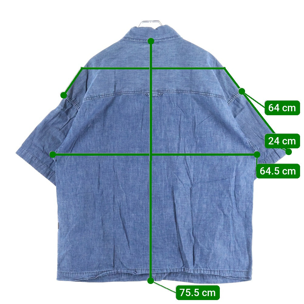 G-STAR RAW(ジースターロウ) 胸ポケット 6B オーバーサイズ デニム 半袖シャツ インディゴ