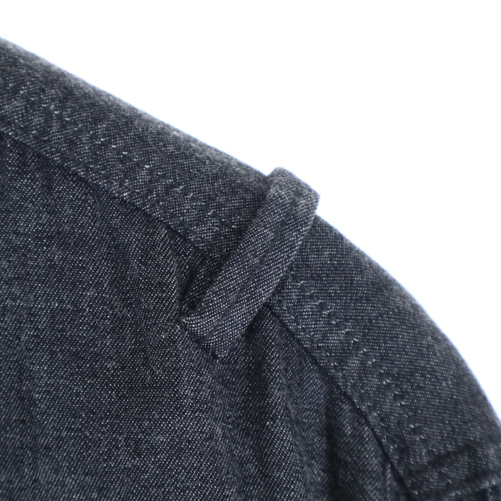 G-STAR RAW(ジースターロウ) ダブルフラップポケット フライフロント レギュラーカラー デニム 長袖シャツ ブラック