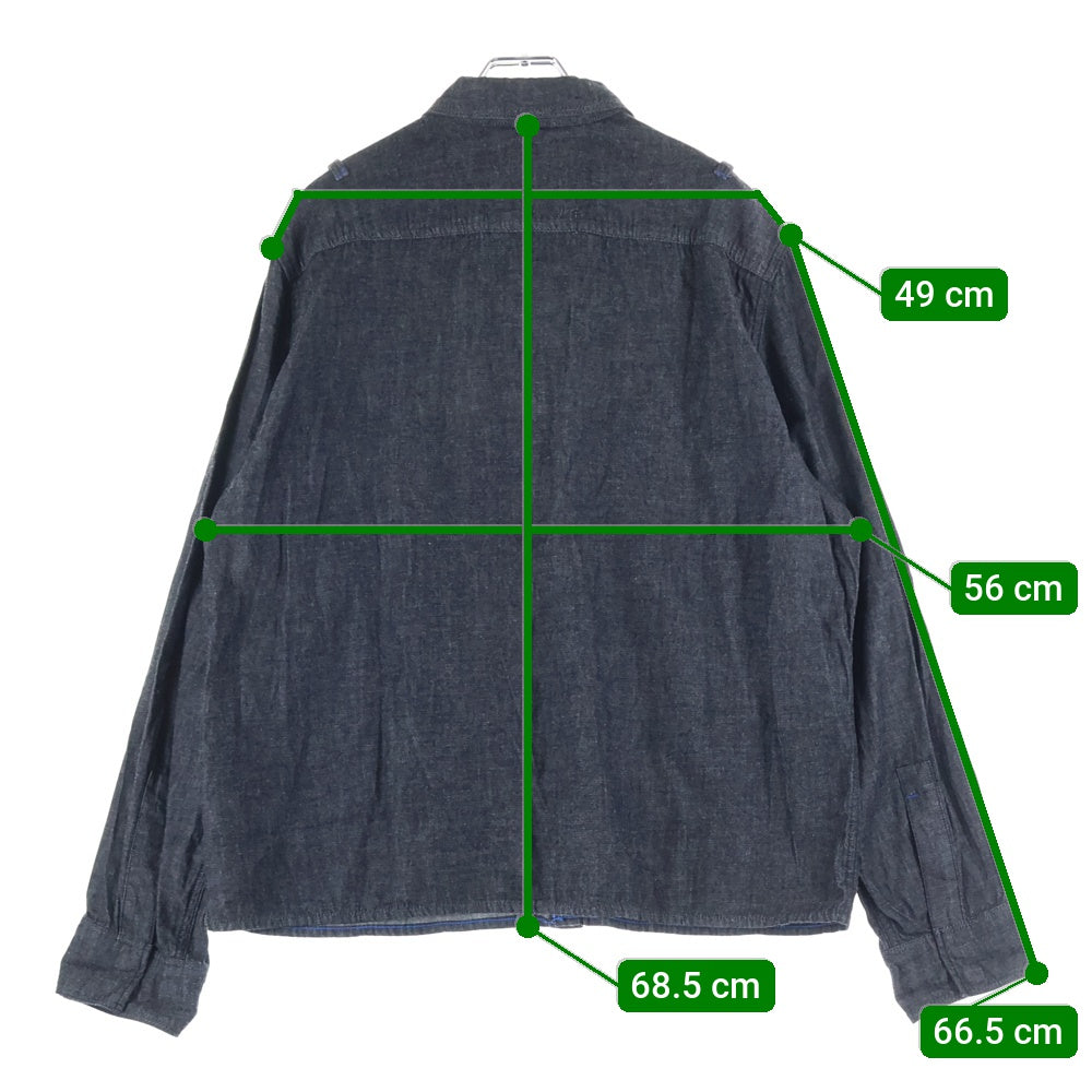 G-STAR RAW(ジースターロウ) ダブルフラップポケット フライフロント レギュラーカラー デニム 長袖シャツ ブラック