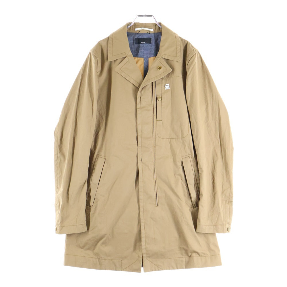 G-STAR RAW(ジースターロウ) 胸ロゴデザイン マルチステッチ マルチポケット ロングコート ベージュ