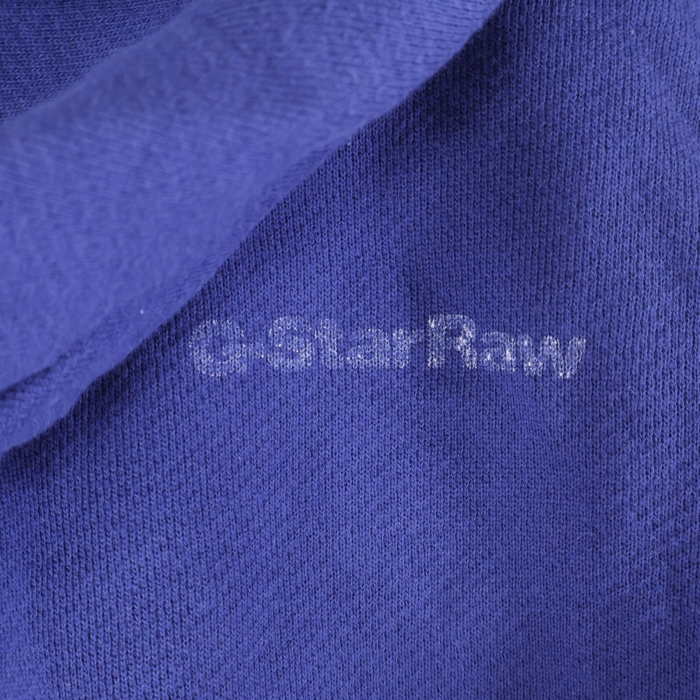 G-STAR RAW(ジースターロウ) フロントナイロン切り替え カンガルーポケット フーデッド スウェット パーカー ブルー
