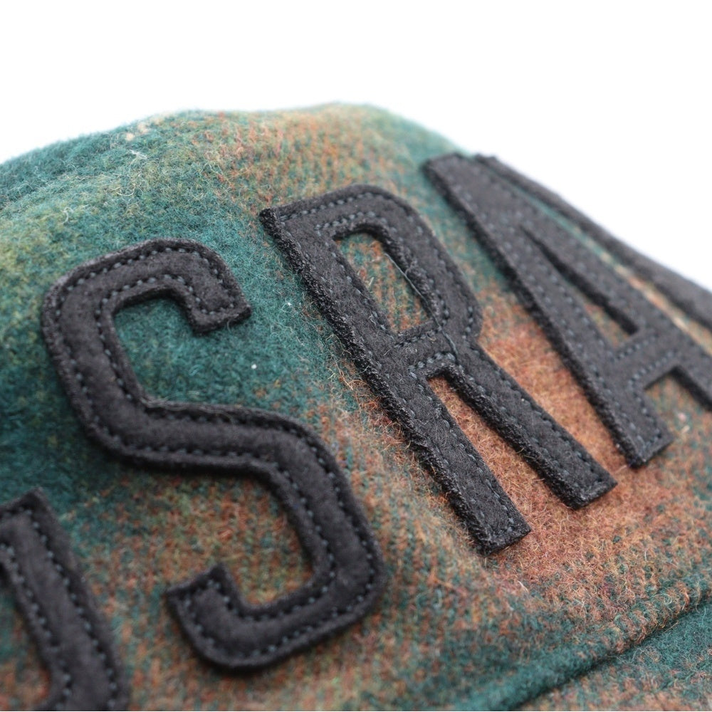 G-STAR RAW(ジースターロウ) ロゴデザイン チェック柄 バケットハット 帽子 ブラウン/グリーン