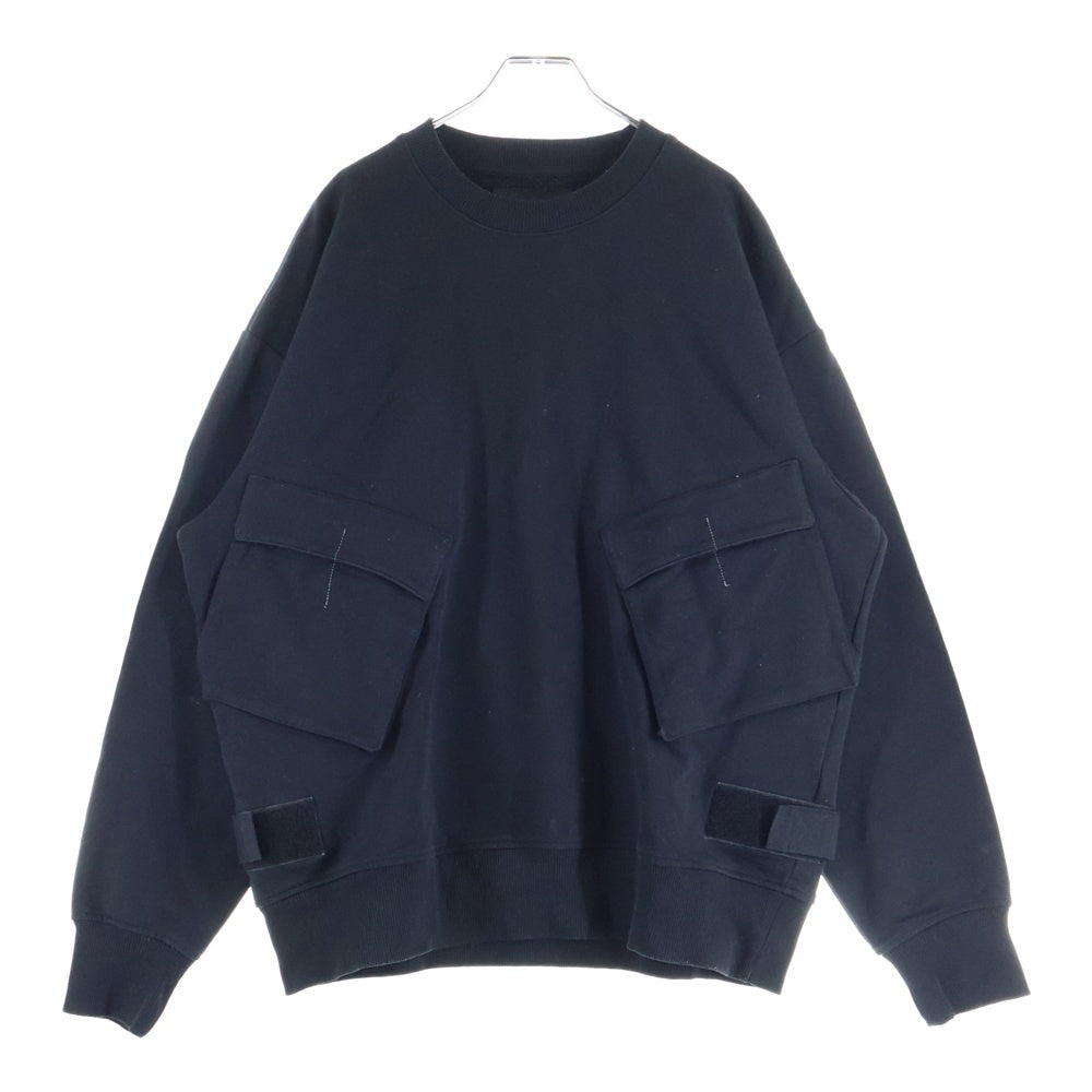G-STAR RAW(ジースターロウ) フロントマルチフラップポケット クルーネック スウェット セーター ブラック