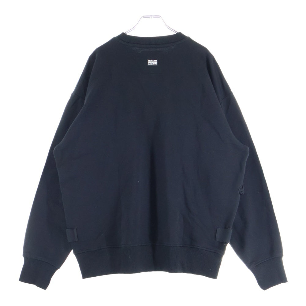 G-STAR RAW(ジースターロウ) フロントマルチフラップポケット クルーネック スウェット セーター ブラック