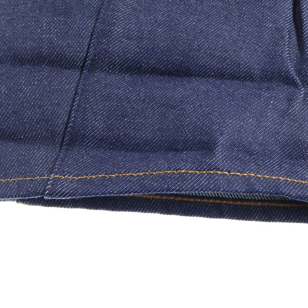 G-STAR RAW(ジースターロウ) レザーポケット切り替え ロゴエンブロイダリーデザイン ボタンフライ デニムパンツ インディゴ